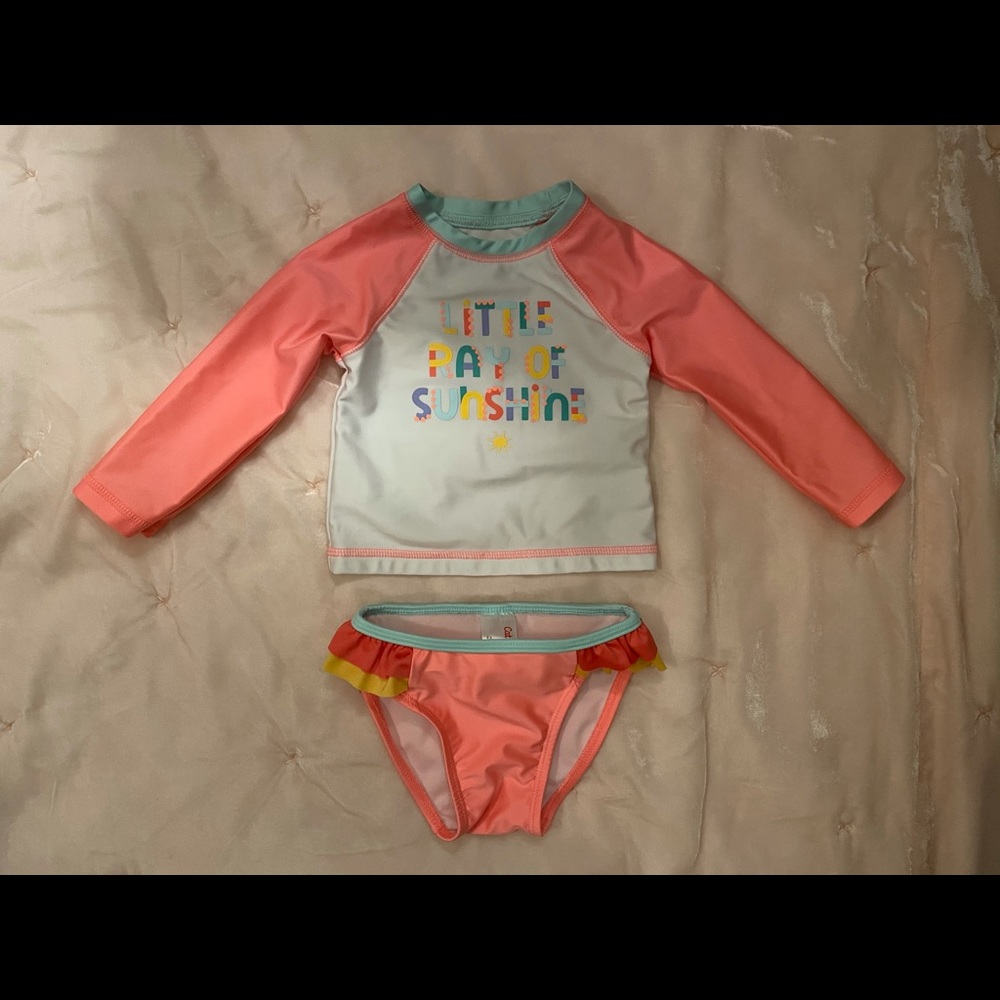 Little Ray of Sunshine two-piece swimsuit 12 mo.